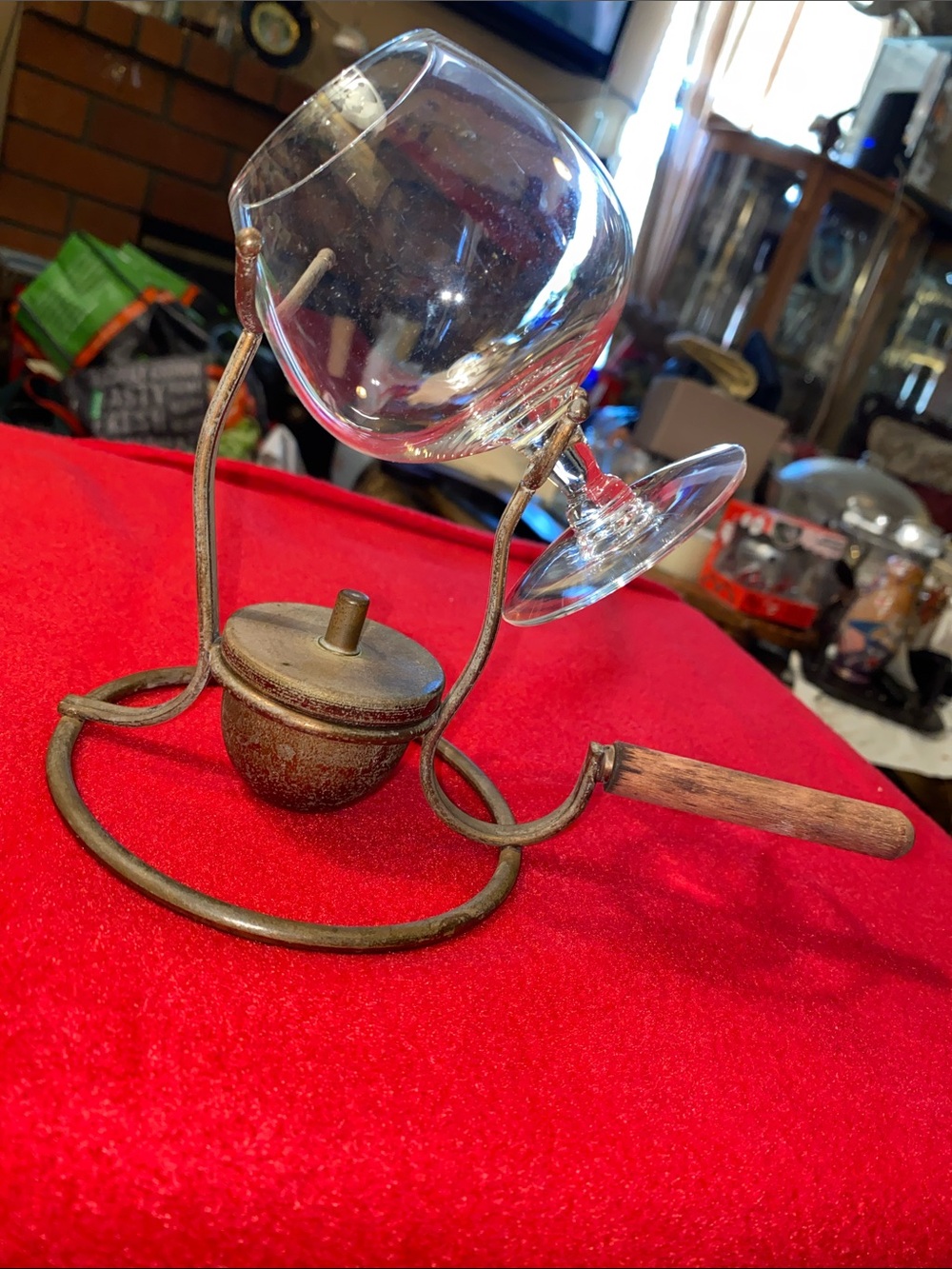 Antique Brandy Cognac Glass Snifter Warmer